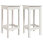 vidaXL Chaises de bar lot de 2 blanc 40x40x78 cm bois de pin solide