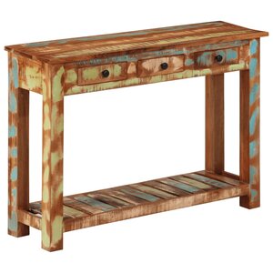 vidaXL Table console 110x30x76 cm Bois massif de récupération