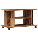 vidaXL Meuble TV avec roulettes vieux bois 80x40x45 cm bois ingénierie