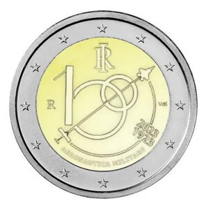 2 euros commémorative Italie 2023 - Aviation.