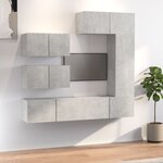 vidaXL Ensemble de meubles TV 6 Pièces Gris béton Bois d'ingénierie
