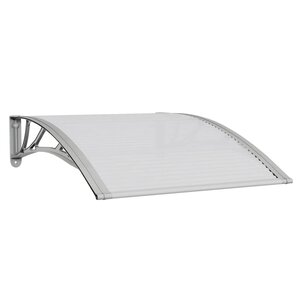 vidaXL Auvent de porte gris et transparent 100 x 75 cm en polycarbonate