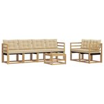 vidaXL Ensemble de canapés d'extérieur 7 Pièces Blanc et Beige