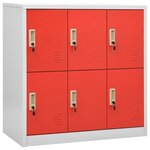 vidaXL Armoire à casiers Gris clair et rouge 90x45x92 5 cm Acier