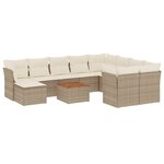 vidaXL Salon de jardin 11 Pièces avec coussins beige résine tressée