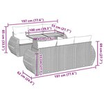 vidaXL Salon de jardin 7 Pièces avec coussins noir résine tressée