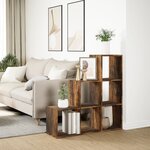 vidaXL Étagère séparatrice de pièce à 3 niveaux chêne fumé 99x29x99 cm