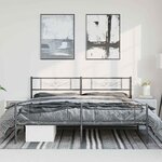 vidaXL Cadre de lit métal sans matelas avec pied de lit noir 193x203cm