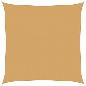vidaXL Voile d'ombrage 160 g/m² carré sable 4x4 m PEHD