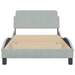 vidaXL Cadre de lit Dover gris clair 100x203 cm velours