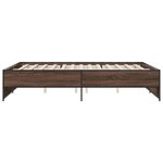 vidaXL Cadre de lit chêne marron 140x200 cm bois d'ingénierie et métal