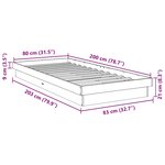 vidaXL Cadre de lit sans matelas 80x200 cm bois massif de chêne