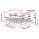 vidaXL Lit bibliothèque sans matelas 150x200 cm bois massif de pin