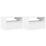vidaXL Tables de chevet murales 2 Pièces blanc 45x26x28 5 cm
