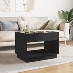 vidaXL Table basse avec LED infini noir 70x50x50 cm