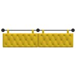 vidaXL Tête de lit suspendue Jaune Velours