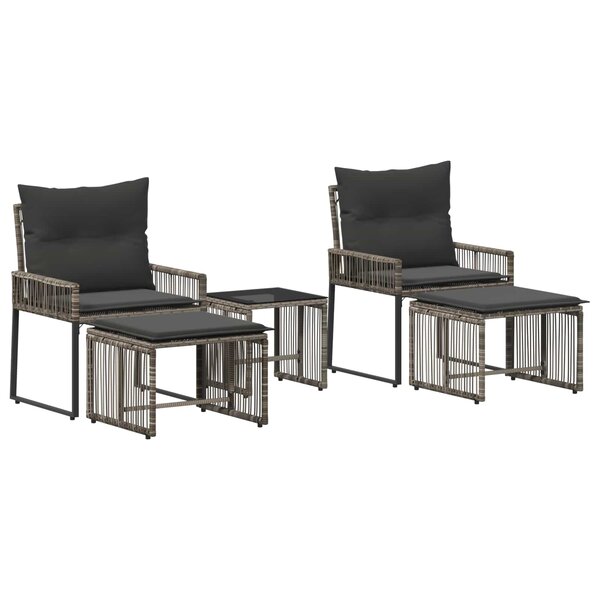 vidaXL Ensemble de meubles d'extérieur 11 pc Gris et Gris foncé