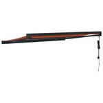 vidaXL Auvent rétractable orange et marron 3x2 5 m tissu et aluminium