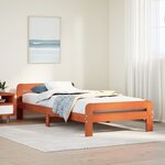 vidaXL Cadre de lit sans matelas cire marron 75x190 cm bois pin massif