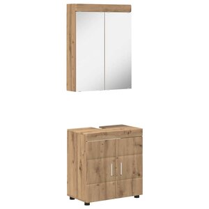 vidaXL Ensemble de mobilier de salle de bain TULUM Chêne artisanal