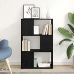 vidaXL Centre de divertissement Noir 60 x 24 x 94 cm Bois d'ingénierie