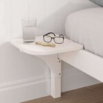 vidaXL Cadre de lit avec tables de chevet Blanc Blanc