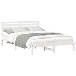 vidaXL Cadre de lit avec tête de lit Blanc 140 x 220 cm Pin massif