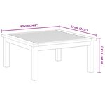 vidaXL Table de salon de jardin 63x63x30 cm Bois solide d'acacia