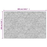 vidaXL Tapis lavable noir et blanc 190x300 cm antidérapant