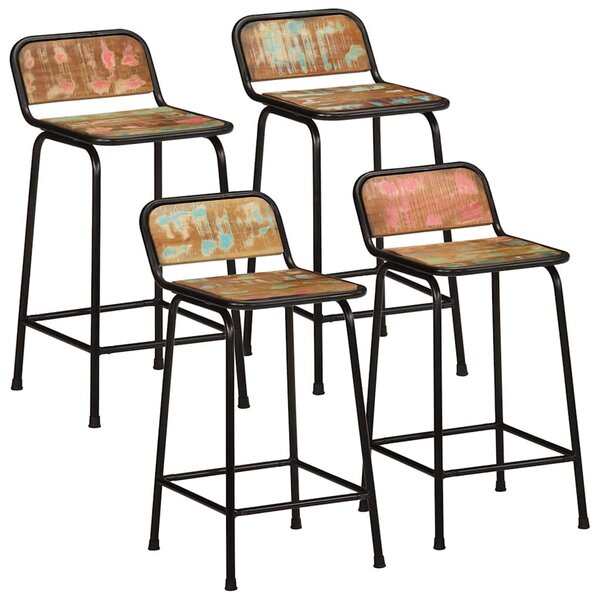 vidaXL Tabourets de bar lot de 4 46x35 5x80cm bois massif récupération