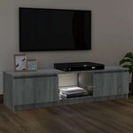 vidaXL Meuble TV avec lumières LED sonoma gris 120x30x36 cm