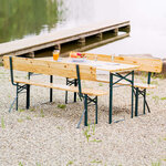 Tectake Table de jardin pliante 176 x 69 x 76 cm avec bancs