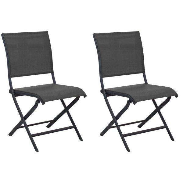 Chaises pliante jardin en aluminium elegance (lot de 2)
