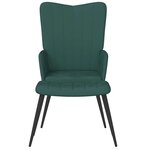 vidaXL Chaise de relaxation avec tabouret Vert foncé Velours