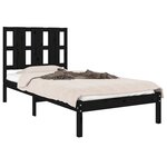 vidaXL Cadre de lit sans matelas noir 100x200 cm bois massif de pin