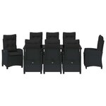 vidaXL Ensemble de salle à manger pour jardin 9 Pièces Noir polyrotin