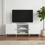 vidaXL Meuble TV 150 x 31 x 50 cm Blanc brillant Bois d'ingénierie