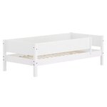 Flexa WHITE Banquette-lit 90 x 200 cm avec dossier et barriere avant pleine Blanc