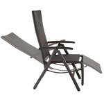 Tectake Fauteuil de relaxation avec repose-pieds - noir