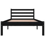 vidaXL Cadre de lit Bois de pin massif 90x190 cm Noir simple