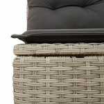 vidaXL Salon de jardin avec coussins 3 Pièces gris clair résine tressée