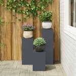vidaXL Supports de plantes d'extérieur - Ensemble 3 pièces en anthracite