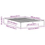 vidaXL Cadre de lit surélevé Marron 120 x 190 cm Bois massif en pin