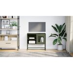 vidaXL Meuble TV vert olive 68x39x60 5 cm acier