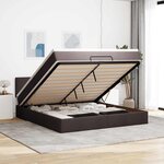 VidaXL Cadre de lit ottoman avec matelas marron foncé 160x200 cm tissu
