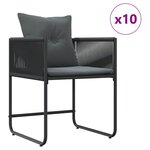 vidaXL Ensemble de salle à manger pour jardin 11 Pièces Noir Acier