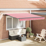 vidaXL Tissu de auvent Rouge et Blanc 350 x 250 cm Polyester