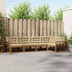 vidaXL Ensemble de canapés d'extérieur 5 Pièces Naturel et Beige