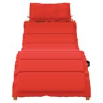 vidaXL Chaise longue avec coussin rouge bois d'acacia solide