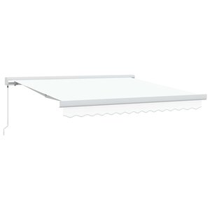 vidaXL Auvent Rétractable Blanc 350 x 250 cm Tissu et Métal